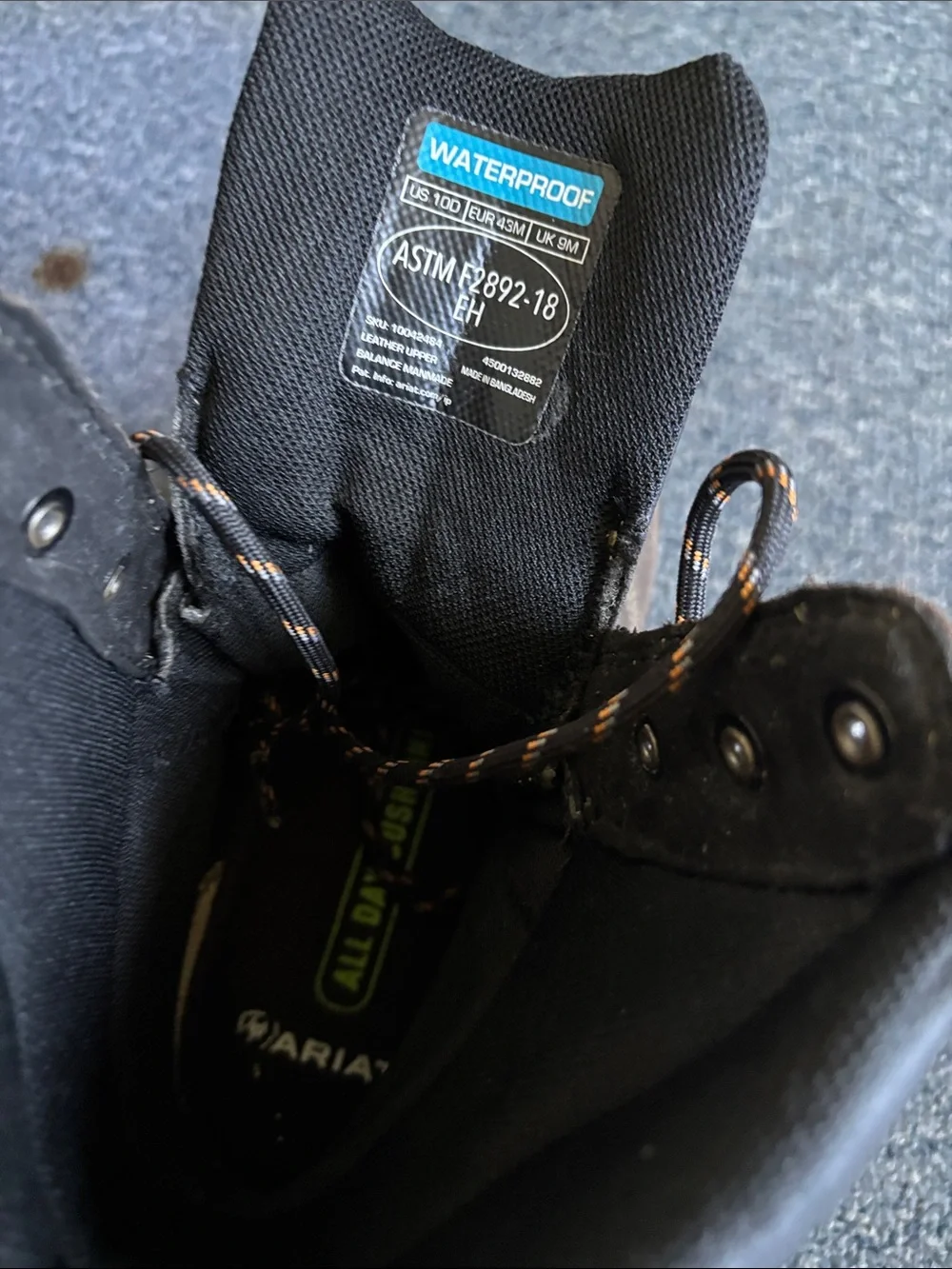 Ariat Brown Men's Lace-Up Work Boots with Black Toe Caps